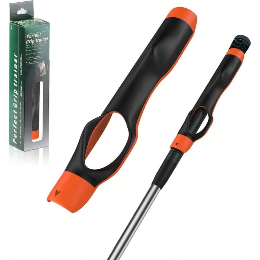 Grip Trainer, Training Aid Correcting Hand Position, Training Grip To Help Improve Swing Technique, Accessories All Clubs - Cam và Đen - Xem 1