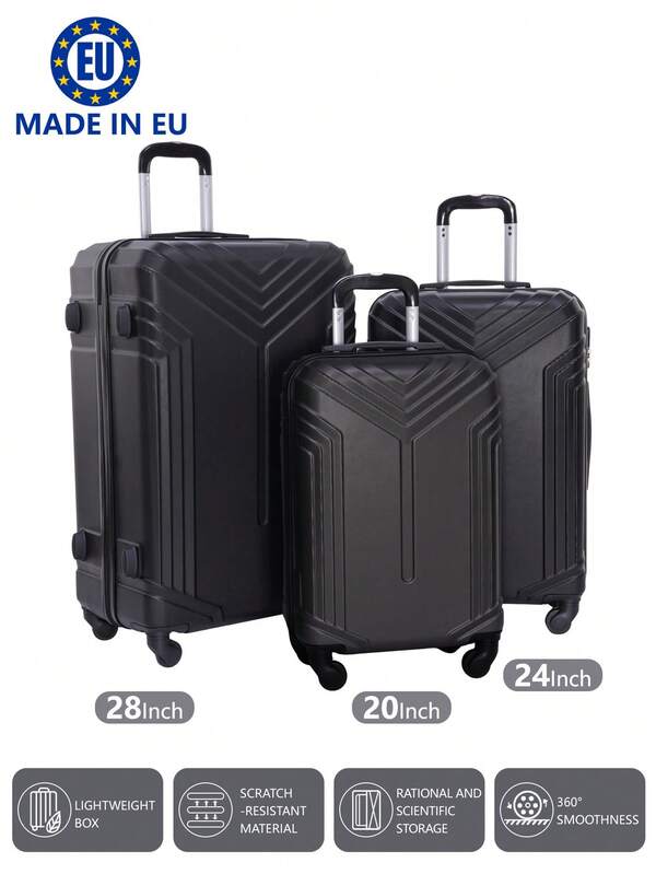 Feitas na Europa, as malas são essenciais para dormitórios escolares, essenciais para dormitórios universitários, malas escolares, malas de viagem, itens essenciais para férias, bagagem de mão, malas, conjuntos de malas com rodas, malas de cabine, malas despachadas, malas de quatro rodas, malas de rodinhas rígidas, material ABS, malas, volta às aulas, armazenamento