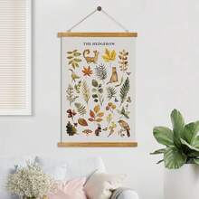 Vintage Hanging Posters, Decorative Flower Wall Art Prints, Printed On Linen With Wood Frames, Ready To Hang - Hedgerow Nature - View 4