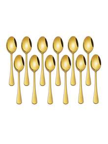 2/4/6/12件不锈钢咖啡/茶/甜点勺，适用于厨房、酒店、咖啡厅、学校用品