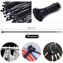 Kit de Gestin de Cables, 67 clips de adhesivo organizador de cables de escritorio, 22 correa de reutilizable, 4 manguito de Split, 200 Nylon Zip Ties, 20 soportes313, Ferroso - 181 + Ferroso - Ver 7