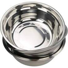 Tazones para mezclar grandes de acero inoxidable/tazones de metal para preparacin, 10 pulgadas, paquete para 4 - plateado - Ver 2