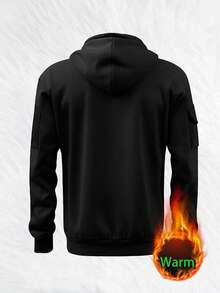 Conjunto de sudadera con capucha de media cremallera casual y pantalones cargo para hombres, traje de moda para exteriores, ropa de otoño