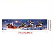 2D Flat Christmas Banner, 1PC Holiday Banner, Christmas Porch Banner, Fabric Christmas Banner, Holiday Banner, Santa Claus Gift Long Banner, Party Banner, Christmas Party Banner