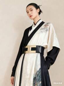 6cm Wide Elastic Belt With Alloy Buckle][ - Negro - Ver 5