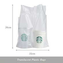 100 Pack Clear Plastic Bags 2 Cup Beverage Carrier Drink Holder Up To 32oz Disposable For Delivery Take Out By Mujoiny - như hình ảnh - Xem 4
