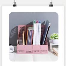 Suporte de Pastas de Arquivo para Mesa, Caixa de Armazenamento de Arquivos de Escritório, Cesta Organizadora de Documentos, Prateleira Porta-Arquivos