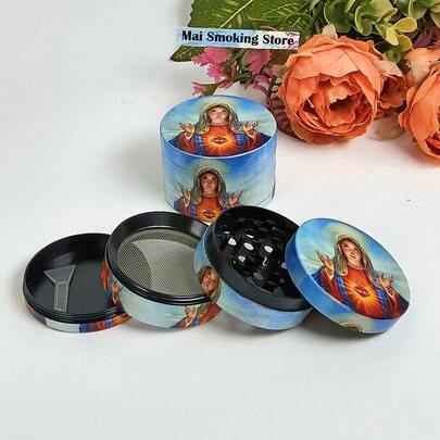 2 tum 50 mm Gud Örtkvarn Zinklegering Mortel 4-lagers Kvarn Metallkross Manuell Stöt Svamp Tobak Gräskvarn Cigarett Cigarr Verktyg Rökning Tillbehör Gåva