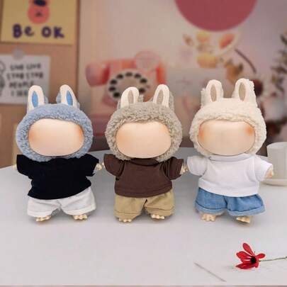 17 Cm Doll Clothing Set,Compatible With Labubu,Clothing Set Suitable For 6.7-Inch Doll Set, Fashionable And Unique And Clothing Accessories, Suitable For First/Second/Third Generation Dolls To Play And Display ,Clothes And Pants Set Only,(Excluding Dolls )