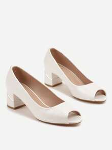 优雅露趾高跟鞋 - 女士夏季工作/办公鞋