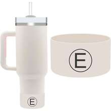 Initial Letter Protective Silicone Boot H2.0 40 30 20 Oz IceFlow Flip 30 20 Oz, Anti - Noise Anti - Scratch, Tumbler Protector Sleeve Cover Boot - E - 查看 1