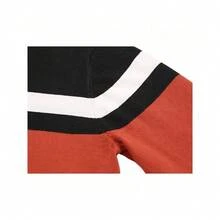 Men's Crew Neck Sweater Slim Fit Lightweight Sweatshirts Knitted Pullover For Casual Or Dressy Wear - 黑色/鐵鏽紅色 - 查看 4