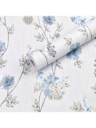 A Roll Of Ink Wash Orchid Self-Adhesive Wallpaper, Durable, Easy To Install And Remove. It Is Suitable For Decorating Bedroom And Living Room Background Walls, Cabinets, Table Stickers, And Renovating Outdoor Gardens. Just Peel And Stick.