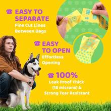 OOPS Compostable Dog Poop Bags Certified Compostable Unscented 360 Counts 24 Rolls Pet Waste Bags Strong Extra Thick Leak Proof Poo Bag Rolls For Dogs And Cats 22 X 33 CM Yellow Green