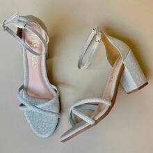Sandal 06.016 Closed Back With Crossed Front Straps With Glitter And Shine - 銀色 - 查看 1