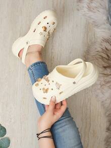 Sandalia Pines Plataforma Dama Chunky Chancla Confort Moda  Pantufla Comoda y Ligera Oferta Mujer - Perla - Ver 2