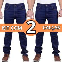 Kit With 2 Men's Heavy Duty Jeans Reinforced Elastane Lycra Immediate Shipping - 藍色 - 查看 1