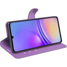 DFlip Case For Samsung A05 Wallet PU Leather Magnetic Protective Cellphone Case For Samsung Galaxy A05 A055F Folio Book Cover With Stand Purple - Màu tím - Xem 4