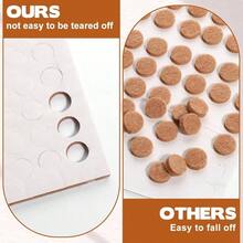312 Pcs Brown Felt Cabinet Door Pads, Cabinet Door Bumpers 38 Diameter Self Adhesive Felt Bumper Furniture Kitchen Doors Floor Drawers Cupboards - Initial - View 3