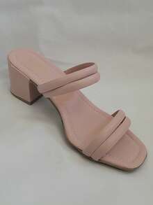 Women's Clog Sandal With Comfortable Medium Heel - 乾枯玫瑰色 - 查看 2