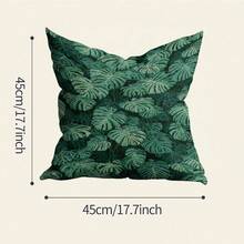 4pcs Light Background Green Leaf Of Grass Pattern Pillow Case, Size 17.7" X 17.7", Machine Washable Available, Polyester Zipper Back Throw Pillow For Home Decor, Floral Pattern, Suitable For Multiple Room Types - No Padding Included. - Multicolor - View 6