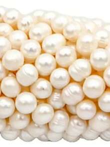 Perla Natural Cultivada de Río Redonda Irregular 1 Tira Ideal para Bisutería y Manualidades Diseño Sofisticado y Elegante - 8mm - Ver 3