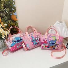 Conjunto de bolso de mano mini y bolso bandolera con estampado gráfico de Lilo y Stitch / Angel - Bolsos de lona multicolor con estilo, con correa de hombro ajustable - Accesorio casual y versátil para uso diario - El regalo perfecto y divertido para adolescentes y adultos jóvenes en cumpleaños u ocasiones festivas