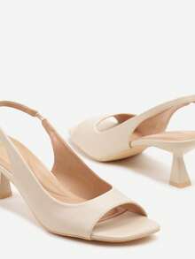 Women's Casual Solid Color Comfortable High Heel Sandals For Daily Wear, Summer - Beige - View 6