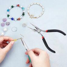 717 Pzs Kit de Bisutera para Hacer Aretes, Joyas, Bisutera Material para Hacer Joyera de Herramientas, Kit de Suministros Herramientas para Hacer o Reparar Joyas Plata - pago - Ver 1