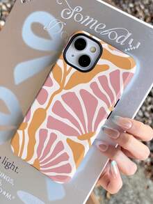 1件装简约艺术清新花卉图案亮面二合一Phirim全包硬壳手机壳，兼容三星/ 11/12/13/14/15/16/17 Pro Max - 彩色 - 查看 4