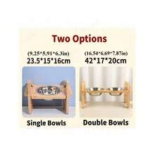 حامل أطباق الحيوانات الأليفة القابل للتعديل من الفولاذ المقاوم للصدأ، أطباق فردية/مزدوجة مضادة للانسكاب للقطط والكلاب، يحمي العمود الفقري، مناسب للحيوانات الأليفة الفردية والمتعددة