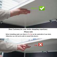 Under Desk Drawer Storage Organizer 2 Pack Large And Small Black (Please Note Drawer Size No Lip Under Desktop) 2 Installation Methods (Screw Or Adhesive)