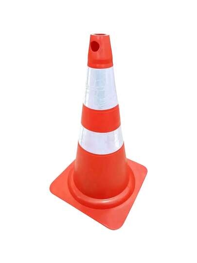 Cone de Segurança 75 cm LJA/BCO Rígido para Obras, Estrada, Estacionamentos e Eventos