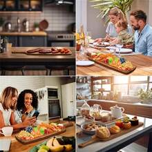 Cutting Board With Handle - Chopping Board, Natural Wood Grain Serving Board, Suitable For Cheese, Charcuterie, Bread And Fruit | Essential For Holiday Kitchen And Dining, Holiday Meal Necessity | Stylish Display | Natural Wood Grain