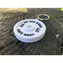 Weight Plate Keychain Do You Even Lift Bro?Fitness Enthusiast Keychain Gym Lover Funny Weightlifting Accessory WHITE
