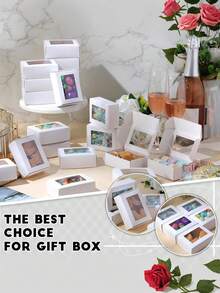 12/6pcs Soap Boxes For Homemade Packaging, Kraft Paper Snack Boxes With Window Display, For Candy, Bread, Soap Making, 3.7 X 2.6 X 1.4 Inches (White) - White - View 2