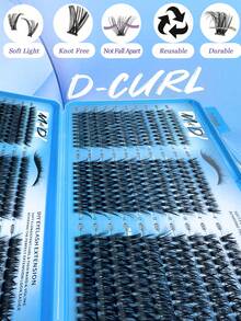 580-Piece D-Shaped, Large-Capacity Eyelash Kit; Includes 30D, 40D, 50D, 60D, 80D, And 100D Volume Lashes; For Natural-Looking Eye Makeup; 10-16mm Length, Mixed-Length, Waterproof Synthetic Mink Fiber; 3D Individual Lash Clusters; Easy To Carry, Reusable; Suitable For Daily Wear, Vacations, Everyday Makeup, Cosplay, Full Makeup Looks, And Daily Use; Eyelash Extensions, Individual Lashes, False Eyelashes.