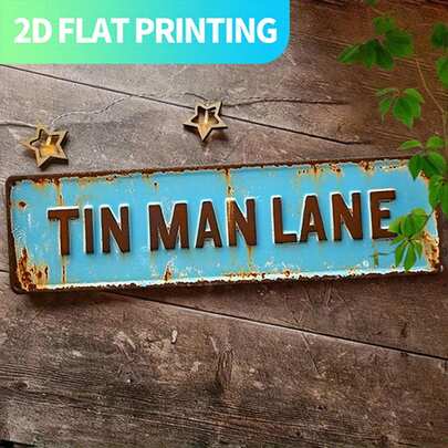 2D Flat, 1pc Vintage Tin For Man Lane Metal Sign - Retro Garage, Farmhouse, Or Home Decor - Heavy-Duty Aluminum Wall Plaque - Pre-Drilled Holes For Easy Hanging - Indoor/Outdoor Decoration - Perfect Gift For Dad, Husband, Or Vintage Lovers - 15.7x3.9 Inches - No Wiring Needed, Farmhouse Style, Weathered Finish, 2D Flat