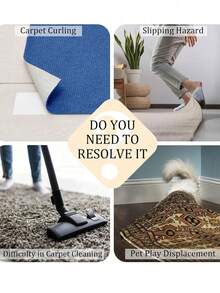 12pcs Carpet Anti-Slip Grips - Reusable Double-Sided Carpet Tape, Carpet Pad Gripper Keeps Corners Flat, Suitable For Hardwood Floors And Tiles - Multicolor - View 4