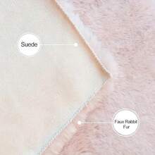 1 pièce Tapis de zone en fausse fourrure moelleuse, tapis décoratif doux et chaud de couleur crème, convient pour le salon, la chambre, le bureau, l'entrée