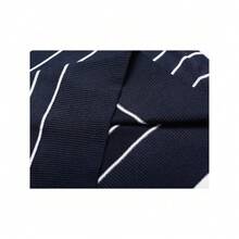 Men's Crew Neck Sweater Slim Fit Lightweight Sweatshirts Knitted Pullover For Casual Or Dressy Wear - 橫條紋白色和海軍藍 - 查看 6