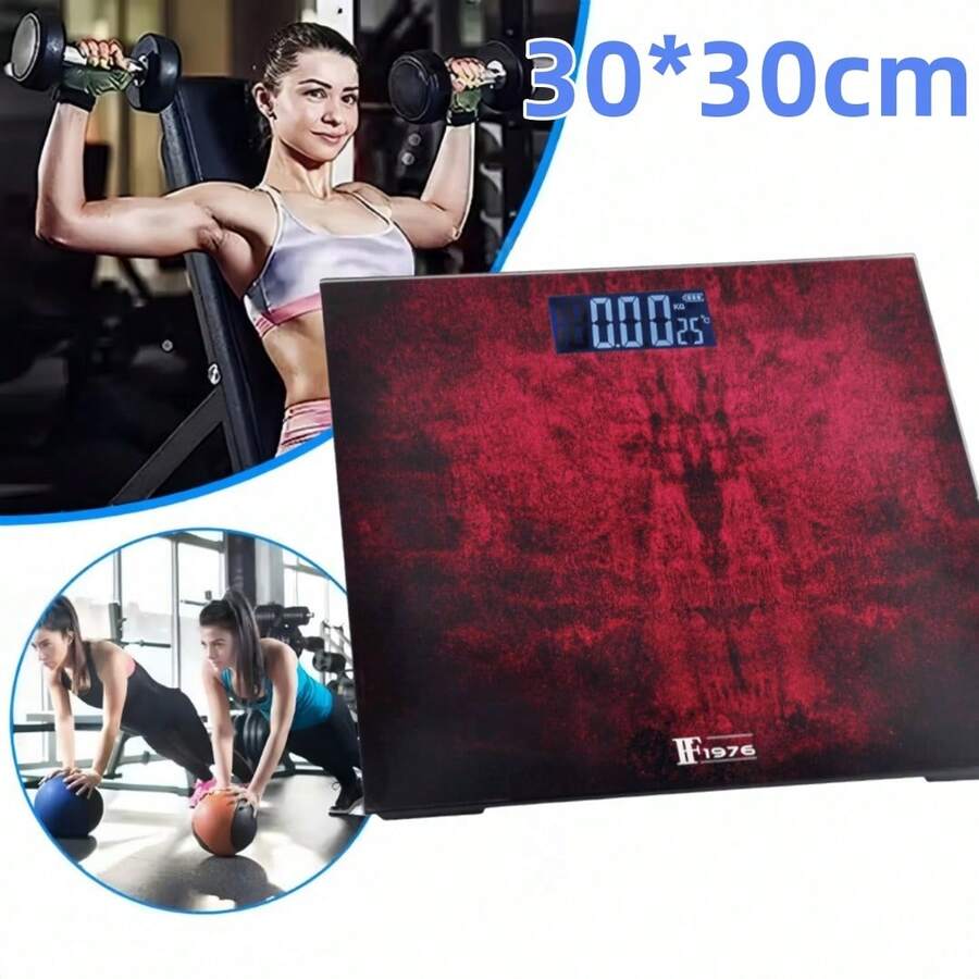 Báscula de grasa corporal personal con sensor de precisión: báscula digital de grasa corporal con tecnología de pedal, hecha de vidrio y mármol, con esquinas redondeadas cuadradas, superficie de vidrio, báscula de placa, báscula electrónica personal de alta precisión para el hogar, báscula de grasa corporal pequeña, dispositivo de pesaje para adelgazar, dispositivo de pesaje corporal para el hogar - Pantalla LCD - Límite de peso máximo 180 kg - Inteligente y fácil de usar - Pilas AAA - Blanco y negro - 28*28 cm / 30*30 cm - Regalo de Navidad - Multicolor 142A - Ver 1
