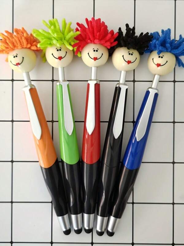 6 أقلام حبر جاف قابلة للسحب، جسم بلاستيكي دائري - مثالية للكتابة والاختبار - للمراهقين والبالغين - هدية ممتعة للطلاب وموظفي المكاتب