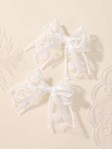 Zestaw 2 spinek do włosów z kokardką w jednolitym kolorze, akcesoria do włosów dla księżniczek, urocze i uniwersalne spinki do włosów dla niemowląt