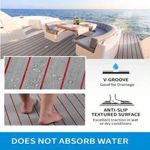 240*45cm EVA Foam Imitation Teak Ship Anti Slip Self-Adhesive Marine Deck Floor Mat DIY For Boat Yacht Anti UV Shock Absorption Carpet Flooring - Gray Red - View 6