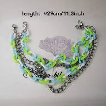 1 Pair Acrylic Chain With Silver Metal Chain, Shoe Decoration, Fashion Girly Style, Lightweight And Easy To Detach, Suitable For Christmas, Thanksgiving DIY Decoration On Boots, Bags, Pants, Clothes