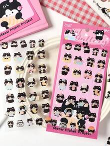 1张环氧树脂贴纸，可爱卡通猫系列，DIY手机壳，剪贴簿，装饰贴纸，剪贴簿用品，趣味贴纸，Kindle剪贴簿用品 - 彩色 - 查看 5