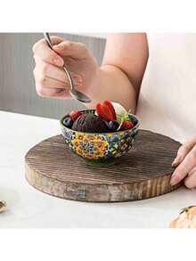 6.5 Oz Small Dessert Bowls, Porcelain Boho Snack Bowl Set Of 6 - Ceramic Colorful Bowls Salsa, Dipping, Sauce, Decorative, Microwave Dishwasher - 6.5 Ounces - View 4