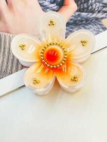 1 pieza/3 piezas/6 piezas Pinza de pelo de plástico ABS con estampado floral, nuevo lanzamiento 2025 para playa, viaje, fiesta, vacaciones, vuelta al colegio, accesorios de pelo dulces y frescos, elegantes pinzas de pelo, pasador de pelo de invierno