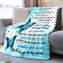 Flannel Throw Blanket,Bestie Gifts For Women, Besties Birthday Gifts Blanket, Long Distance Friendship Gift For Best Friend Woman, Besties Sister Gift Throw Blanket, Cozy Soft Flannel Blanket & Suitable For Birthday Anniversaries, Valentine's Day, Thanksgiving, Christmas, Halloween, Wedding, New Year Gifts Provide Personalized Ideal Gifts For Her, Him, Family Members, Boyfriends, Girlfriends, Fathers, Family Members, Mothers, Lovers, Daughters, Sons, Grandfathers, Grandmothers, Friends, Classmates And Pets. Sofa, Bed, Car, Bedroom, Living Room, Office, Outdoor Camping, Beach, Wall Decoration, Bedroom Decor,  Halloween Blanket, Fall Decor, Fall Decorations For Home, Christmas Party Theme Blanket, Christmas Decor, Office Decoration - 多色 1 - 查看 3